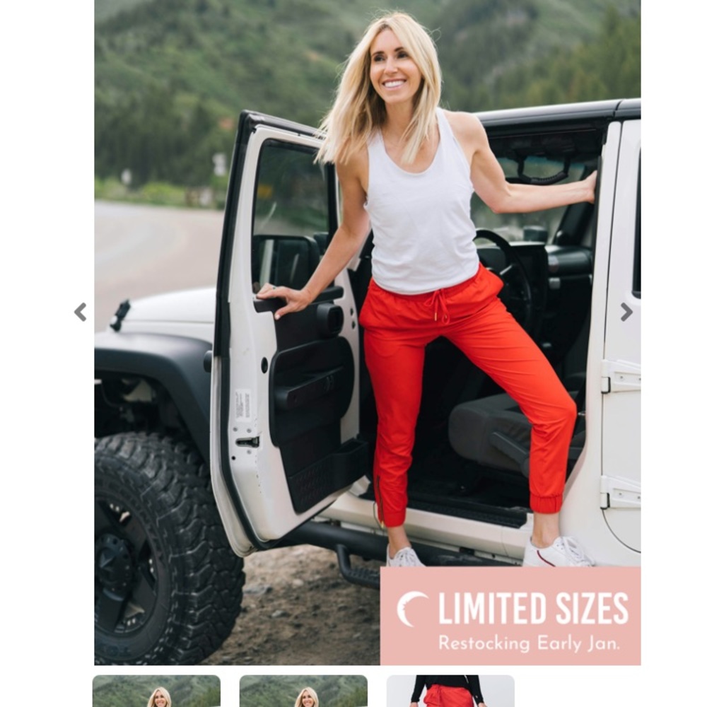 Red Everywhere Zipper Jogger